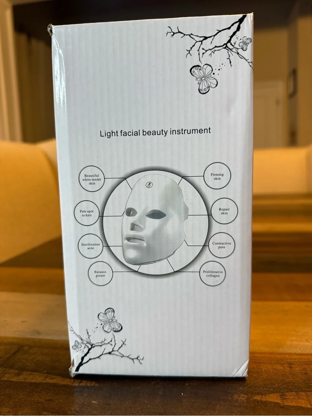 LED Light Facial Beauty Instrument Mask - Silver